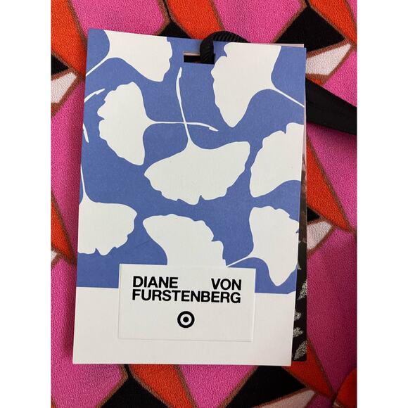 New Diane Von Furstenberg x Target DVF 90's Shift Pink Modern Geo Mini Dress 00 - Picture 7 of 8